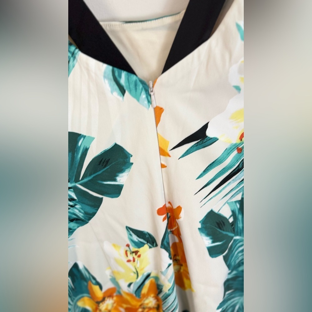 Karen Millen Sleeveless Floral Tropical Print Sheath Dress Size US10 1818 - Picture 9 of 13